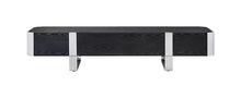 Load image into Gallery viewer, Leknes TV Stand Black w/ Silver Frame