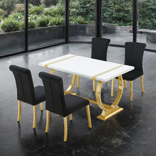 Load image into Gallery viewer, Holstebro 5 Pc 60" Dining Table Set