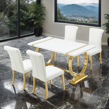 Load image into Gallery viewer, Holstebro 5 Pc 60" Dining Table Set