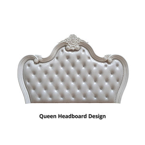 Ventresca E.King & Queen Bed White & Chrome