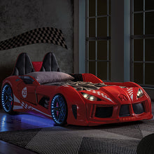 Load image into Gallery viewer, Trackster Bed White, Red,, Black, &amp; Blue