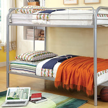 Load image into Gallery viewer, Rainbow Twin/Twin Bunk Bed Black, Silver, &amp; White